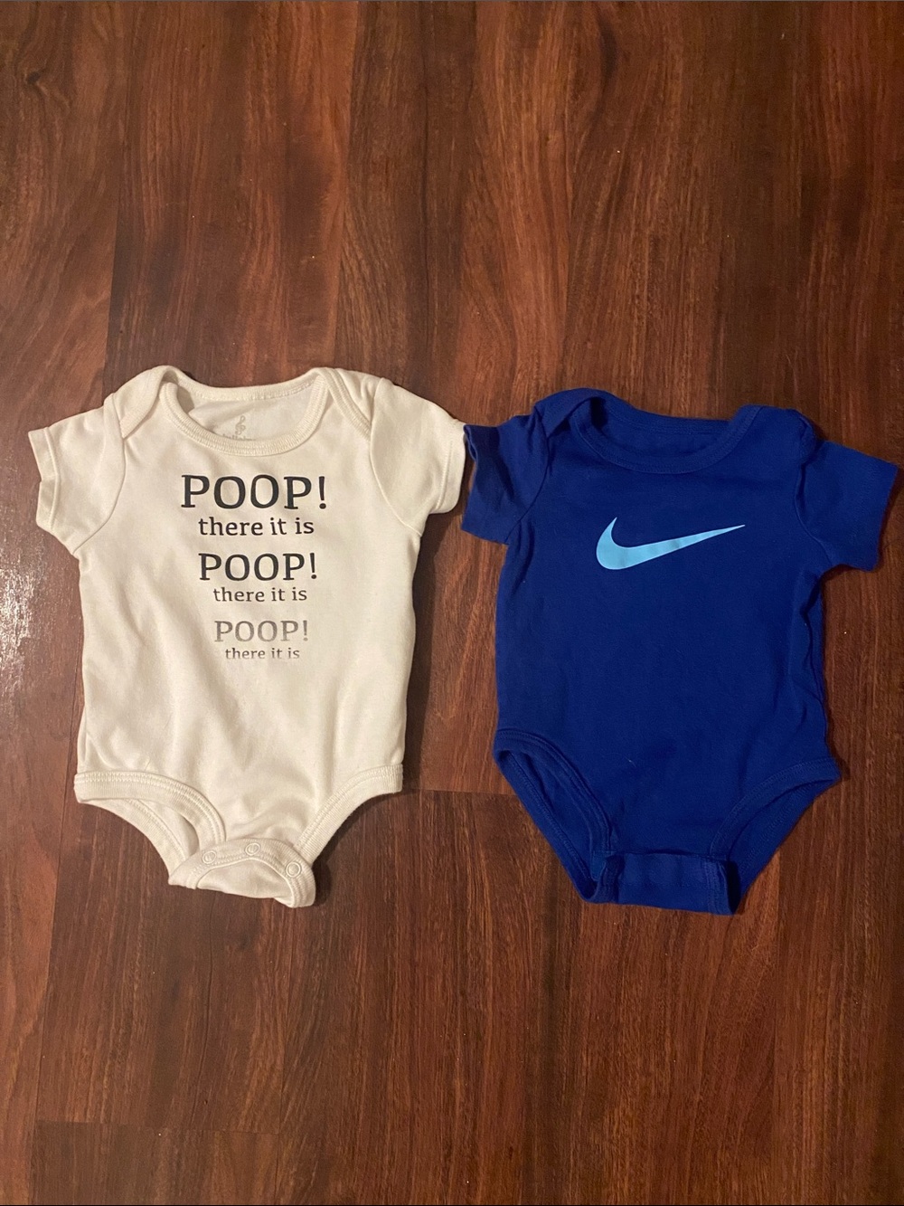 Nike Royal Blue Baby One-Piece Bodysuit with Light Blue Swoosh